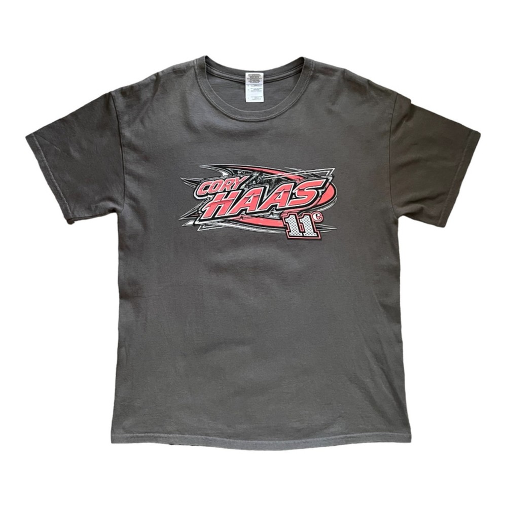 Sprint Car Racing Front Back Graphic Tee Cory Haas York PA 11 Size L Grey